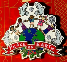 Disneyland Christmas Pin  2018 SMALL WORLD Peace on Earth LE 3000 on orig card