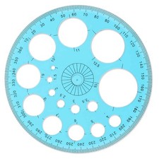 Circle Template for Drawing, Plastic Stencil 11.5 cm / 4.53 in, blue