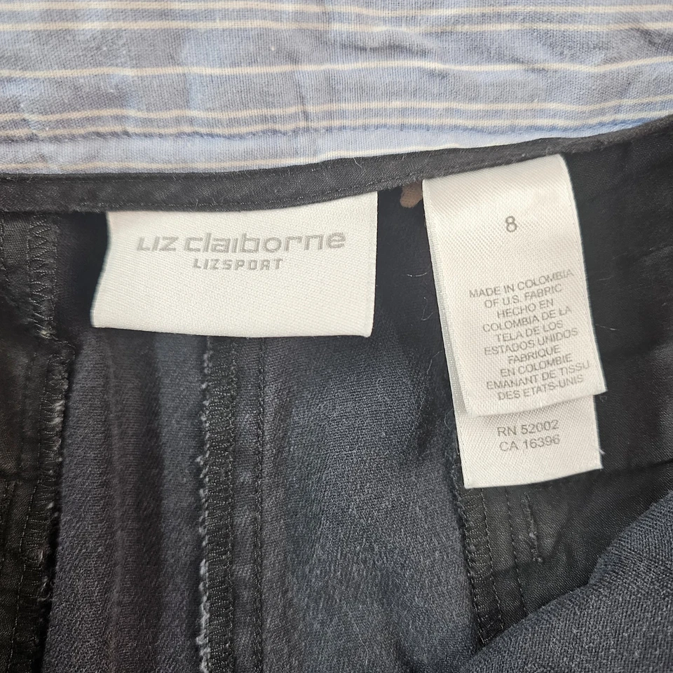 Pantalones Cortos Vintage Años 90 Liz Sport Claiborne Para Mujer 8 Azul Marino Costero Abuela Preppy Foto 3 de 4