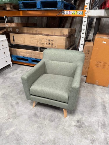 John Lewis Archie II Armchair Brushed Tweed Green - Picture 4 of 11
