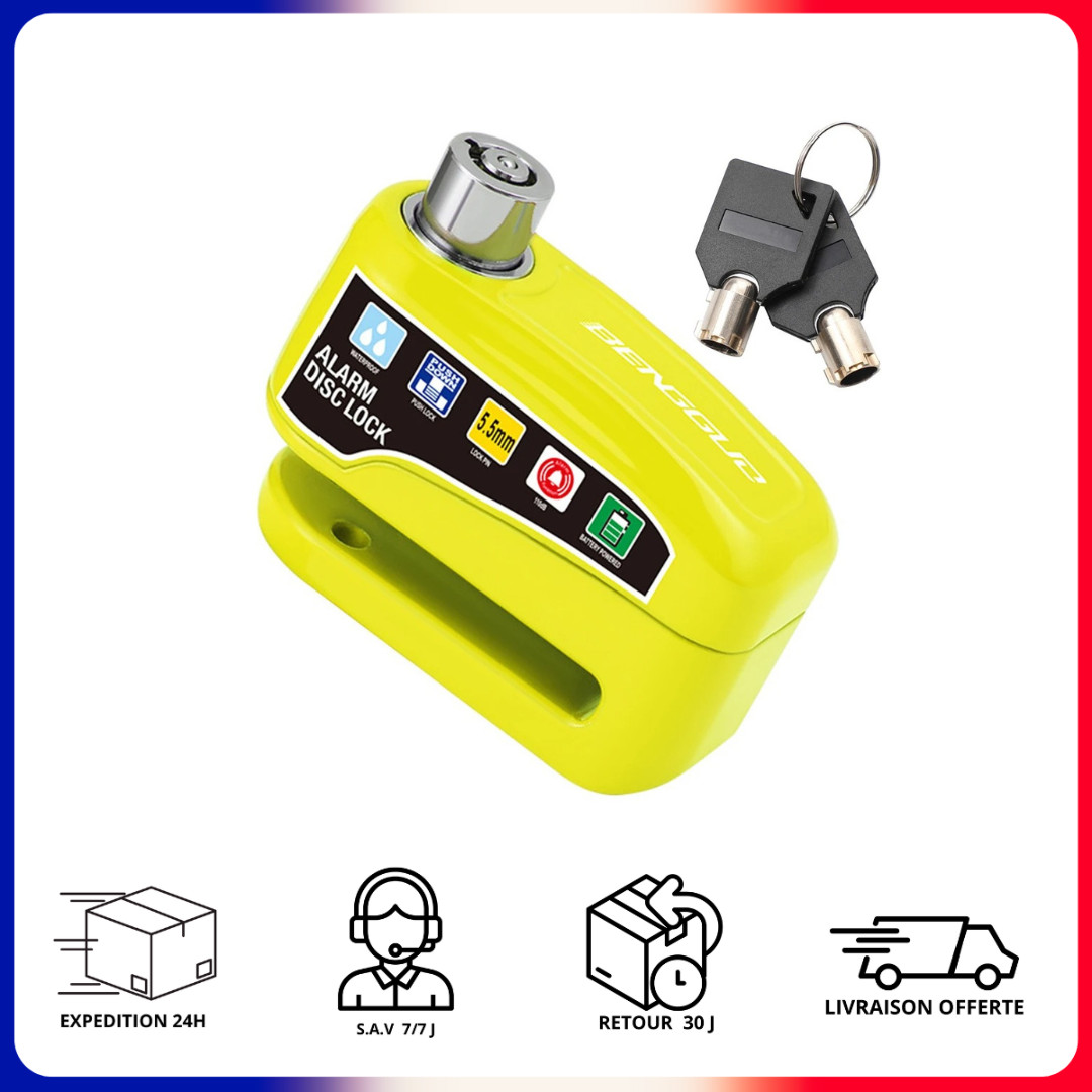 Évitez le vol de votre deux-roues grâce à cet antivol de disque 110dB universel en acier