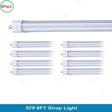 8 Pack 8FT FA8 Led Shop Light ,Led Tube Light Bulbs 65W T8 T12 Single Pin 5000K