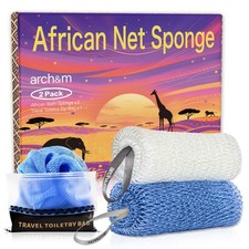African Net Sponge 2 Pack Authentic Exfoliating Bath Shower Loofah Sponge...