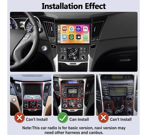 2+32G Carplay Car Stereo Hyundai Sonata 2010-2015 Android13 GPS Navi Wifi BU Cam - Picture 2 of 9