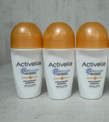 3 Pack Oriflame ACTIVELLE Power Move Anti-perspirant Roll On Deodorant 50ml