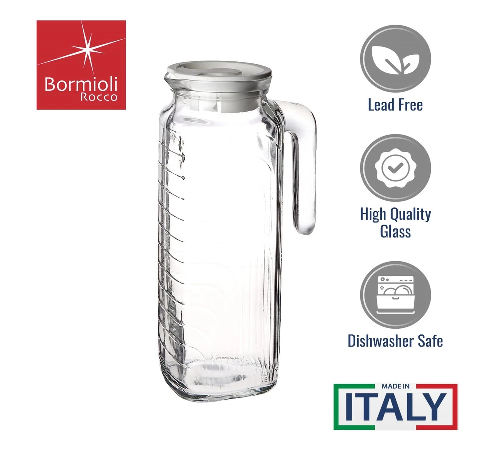 Jarra de gelo Bormioli Rocco, tapa blanca - 41 OZ - sin BPA, apta para lavavajillas Foto 3 de 4