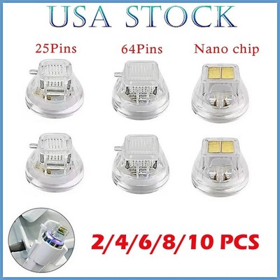 2-10Pcs Replace Micro Needle Cartridge Tip Nano 25/64 Pins Gold For RF Machine