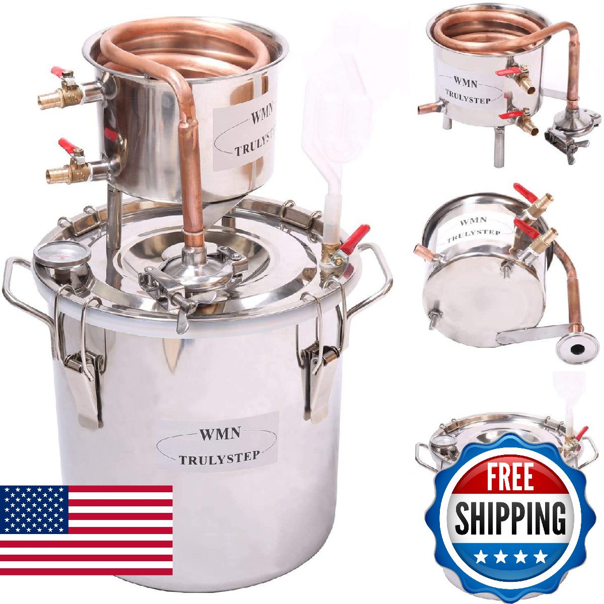 Fayelong Diy 2 Gal 10 Liters Home Distiller Moonshine Alcohol Still Stainless