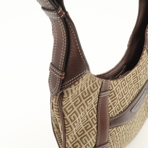 GIVENCHY 4G Logo Canvas Leather Hand Bag Shoulder Bag Beige Brown Auth Used F/S - Picture 14 of 23