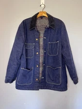 Vintage USA Wrangler Blue Bell Sanforized Blanket Lined Chore Jacket Denim Sz 42