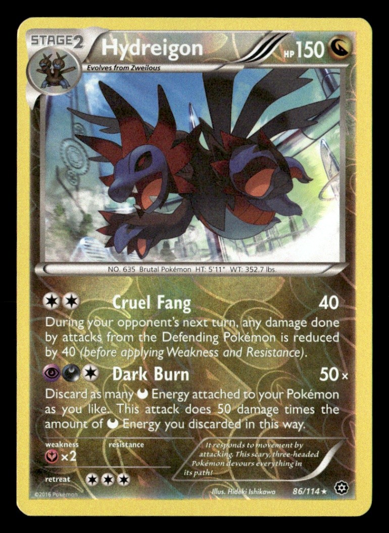 Hydreigon Holo Rare Reverse Holo XY - Steam Siege 86/114 LP Pokémon TCG