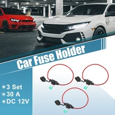 3 Set DC 12V Car ATC Blade Style Inline Mini Fuse Holder with 30A Mini Fuse