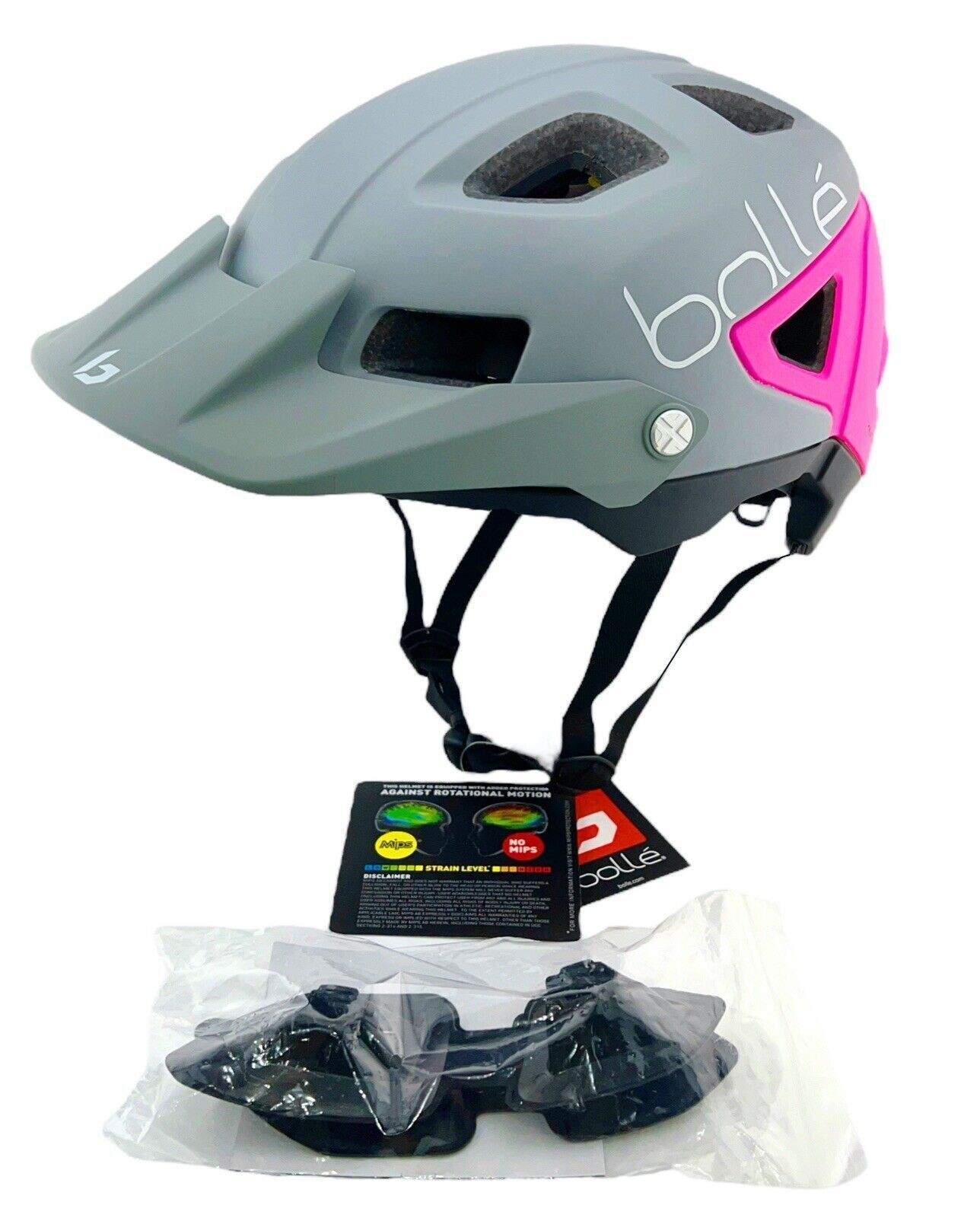 Helmet Matte Grey Neon Pink Lg 59-62cm - New