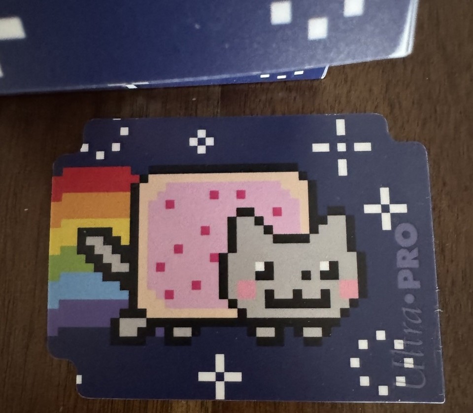 cat card sleeves Ultra Pro Nyan Deck Protectors – 50 Count, Standard Size kind character art hand Anime Cat Warlock Card Sleeves