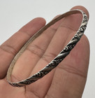 Vintage 925 Sterling Silver Women's Floral Scroll Twist Slip-On Bangle Bracelet — photo 5