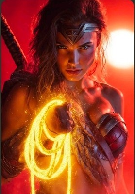 4x6 Color Photo Print Women Fan Art ai Fantasy superhero cosplay Dark Fame 42dd