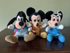 Vintage Disney Mickey's Christmas Carol Plush Stuffed Toys Set Of 3 Minnie Goofy