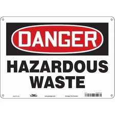 CONDOR 476A75 Chemical Sign, 10 in H, 14 in W, Horizontal Rectangle, English,