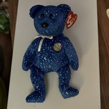 Ty Beanie Baby DECADE the Bear (Royal Blue)(8.5 Inch) NEW MWMT Plush Stuffed Toy