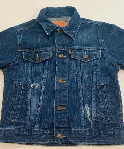 Levi Strauss denim trucker jacket Youth Medium(10-12) distressed - Picture 3 of 12