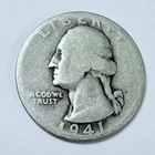 1941-D Washington Quarter 90% Silver ~ ABOUT GOOD DETAILS #4646