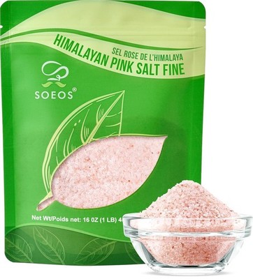 Himalayan Pink Salt, Fine Grain, 16 Oz (1 Pound), Pink Himalayan Sea Salt, Non-g