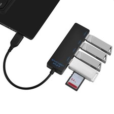 Portable 4Port USB3.0 Hub Splitter For Connecting Multiple Devices Keyboard