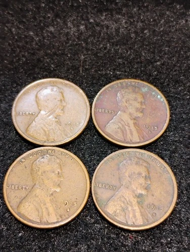 1915 S ~ LINCOLN WHEAT CENT LOT ~ AG ~ 4 COINS