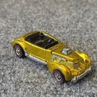 Hot Wheels Redlines Classic Cord 1970 USA Spectraflame Gold Yellow No Roof