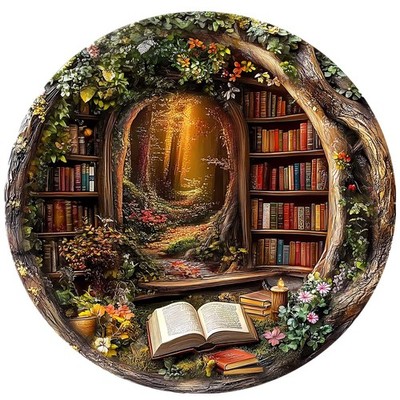 KAAYEE Wooden Puzzles for Adults, 3D Visual Effect Tree House Library Wooden ...