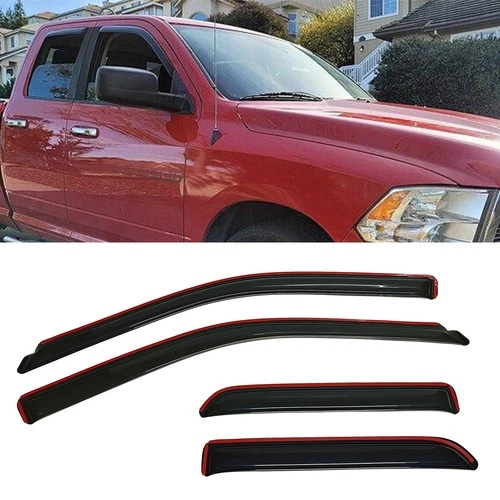 Set of IN-CHANNEL Window Visors Rain Guards Fit Ram 1500 Extended Cab 2009-2018