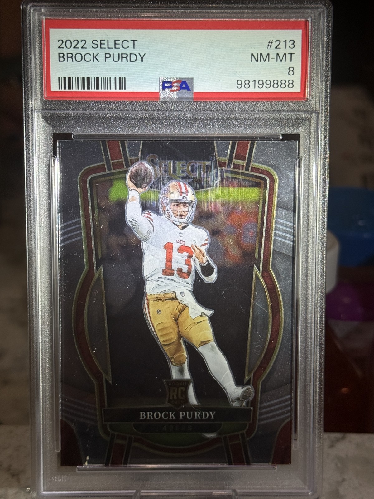 2022 Panini Select - Club Level Brock Purdy #213 (RC) PSA 8 NM-MT - 49ers