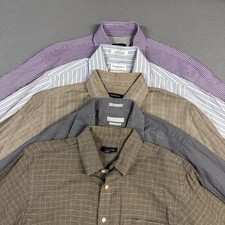 Van Heusen Shirt Lot Bundle Mens 15.5 Multicolor Striped Glen Check Button Down