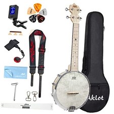 Banjo Ukulele, Concert 23 inch Remo Drumhead Open Back Maple Banjo ukulele