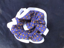 DARK NAVY ORANGE POLKA DOT SCRUNCHIE - CUTE UNIQUE NEW