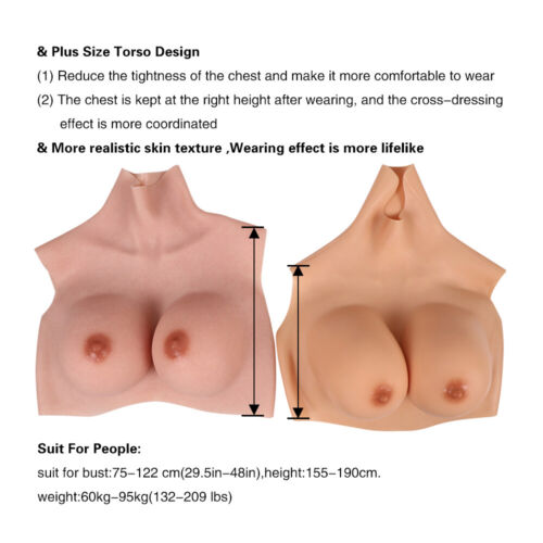 Silicone Breast shape B -H Cup dressing Queen's False Breast cosplay Déguisement - Bild 3 von 24