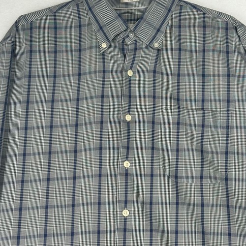 Peter Millar Blue Plaid Cotton Long Sleeve Casual Button Up Shirt Sz XL Business - Picture 4 of 6