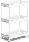 Rolling Storage Cart 3 Tier, Bathroom Cart Organizer Laundry Room Organizer Util