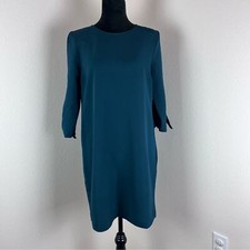 Charles Henry Dress Womens Medium Shift Minimalist Career Wear USA Made Green