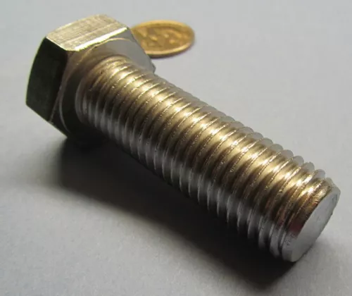 18-8 A2 Stainless Steel Bolt, FT, Metric, M20 x 2.5 x 60 mm Length, 2 Pcs