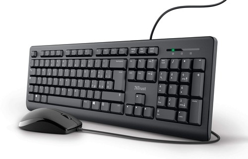 Zestaw klawiatury i myszy USB Trust Taro, włoski układ QWERTY, czarny - Zdjęcie 2 z 6