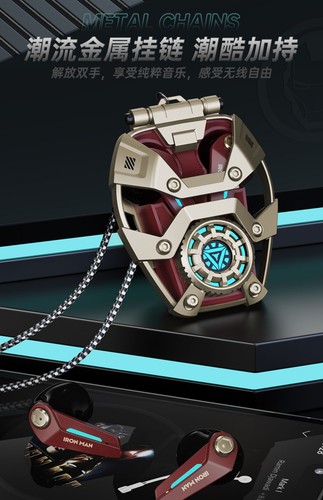 Marvel Iron Man Mark 28 Mecha RGB Wireless Bluetooth Earphone Noise Reduction - Photo 11 sur 18