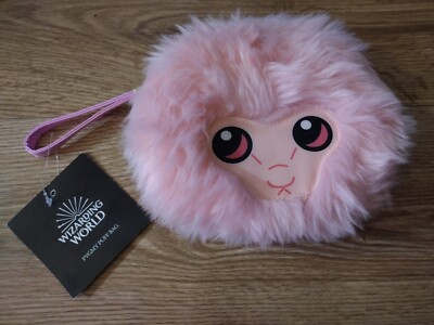 Wizarding World Pink Fuzzy Pygmy Puff Bag 7'' X 7'' Wristlet Harry Potter NEW HP