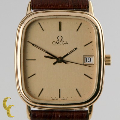 Omega Ω Men's Gold-Plated Quartz Watch 