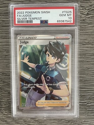 PSA 10 Gem Mint Pokemon Silver Tempest Judge Full Art TG25
