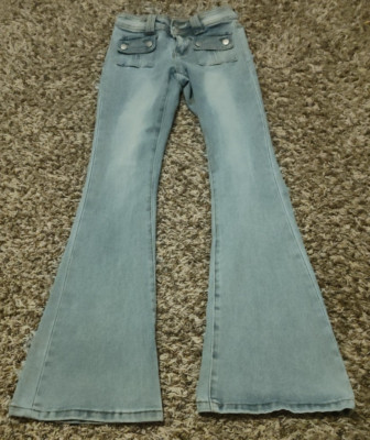 Rue 21 Jeans Womens 2 Light Wash Flare Cotton Stretch Blue Denim