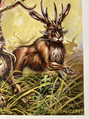 MTG✨Artist Signed JACKALOPE HERD Art Print/Card✨Exodus NM/M 1997