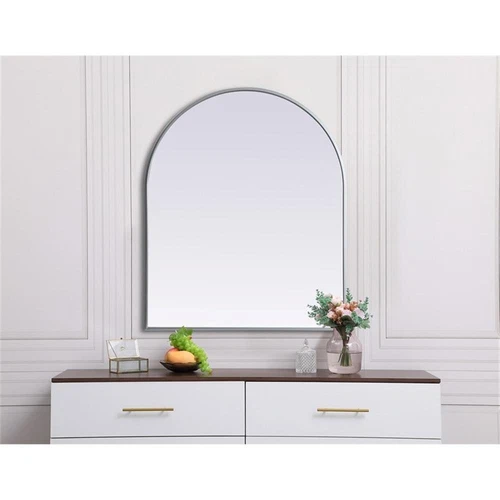 Elegant Decor Ayra 30x36" Arch Modern MDF Wood/Iron Mirror in Silver - Picture 2 of 9