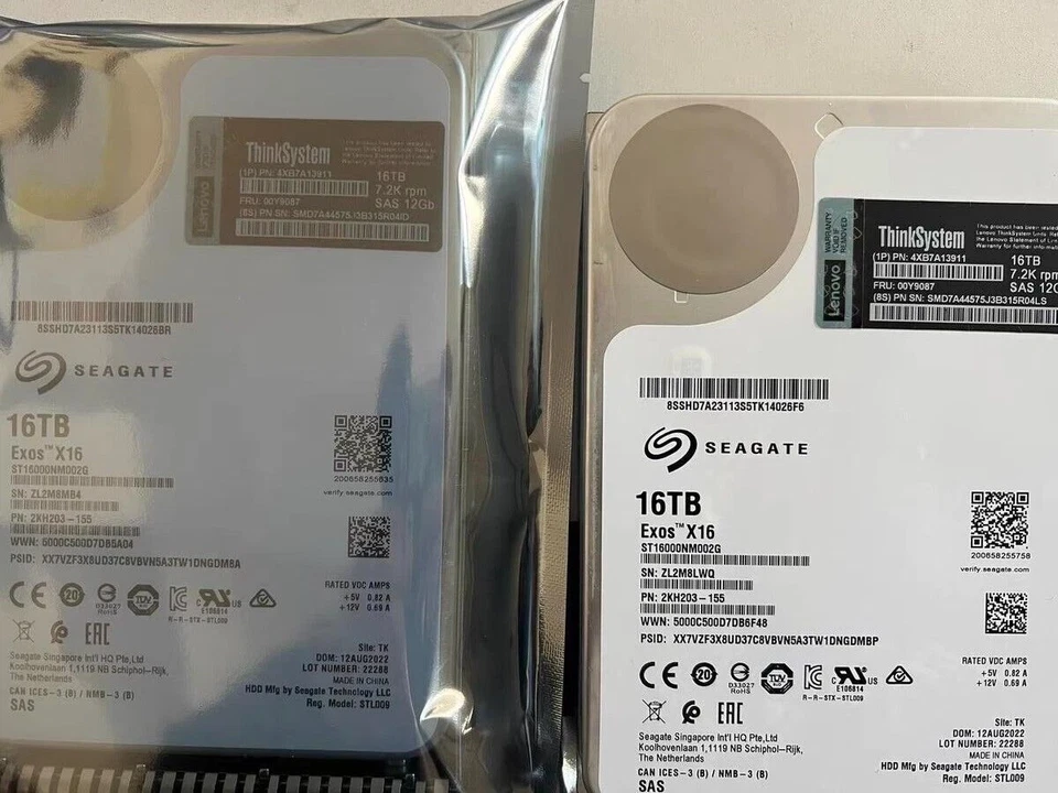 NEW Lenovo 16TB 4XB7A13911 00Y9087 16TB ThinkSystem 3.5" 7.2K SAS Hard Drive HDD - Image 2 of 3