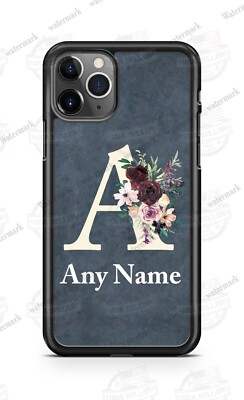 Bouquet Monogram Initial Phone Case Cover For iPhone 11 Pro Samsung A20 LG etc